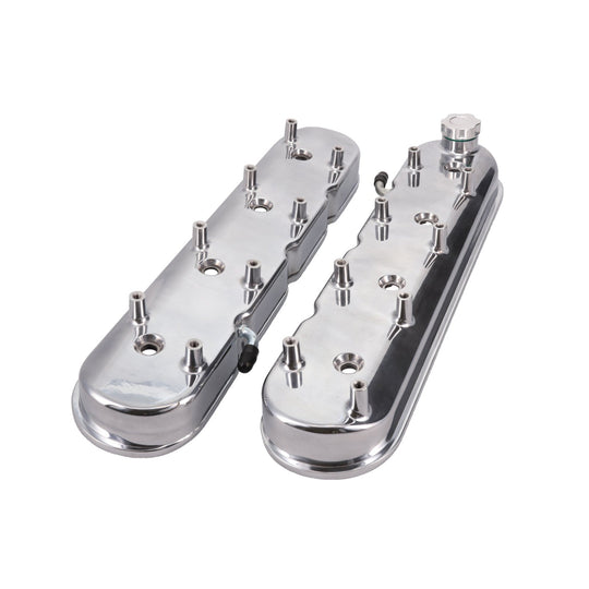 TSP Valve Covers; Cast Alum.; With Coil Mounts LS; Polished Top Street Performance