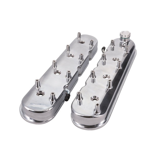 TSP Valve Covers; Cast Alum.; With Coil Mounts LS; Polished Top Street Performance