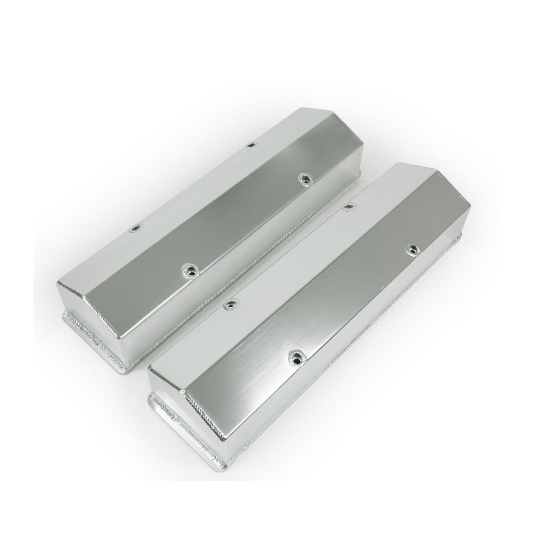 TSP Valve Covers; Fab. Alum.; Long Bolt Wthout Holes SBC Perim.; Clear Anodized Top Street Performance