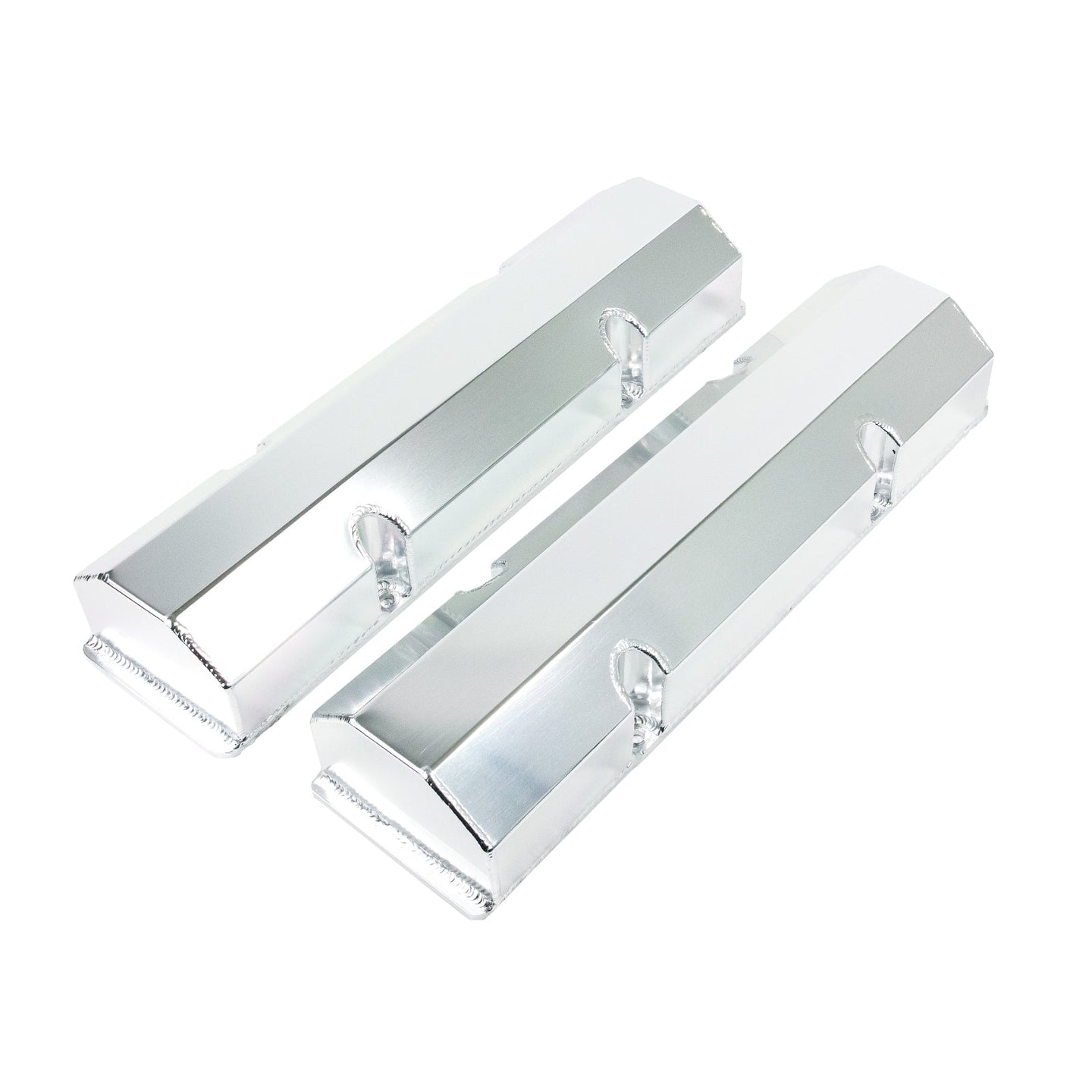 TSP Valve Covers; Fab. Alum.; Short Bolt Wthout Holes SBC Perim.; Clear Anodized Top Street Performance