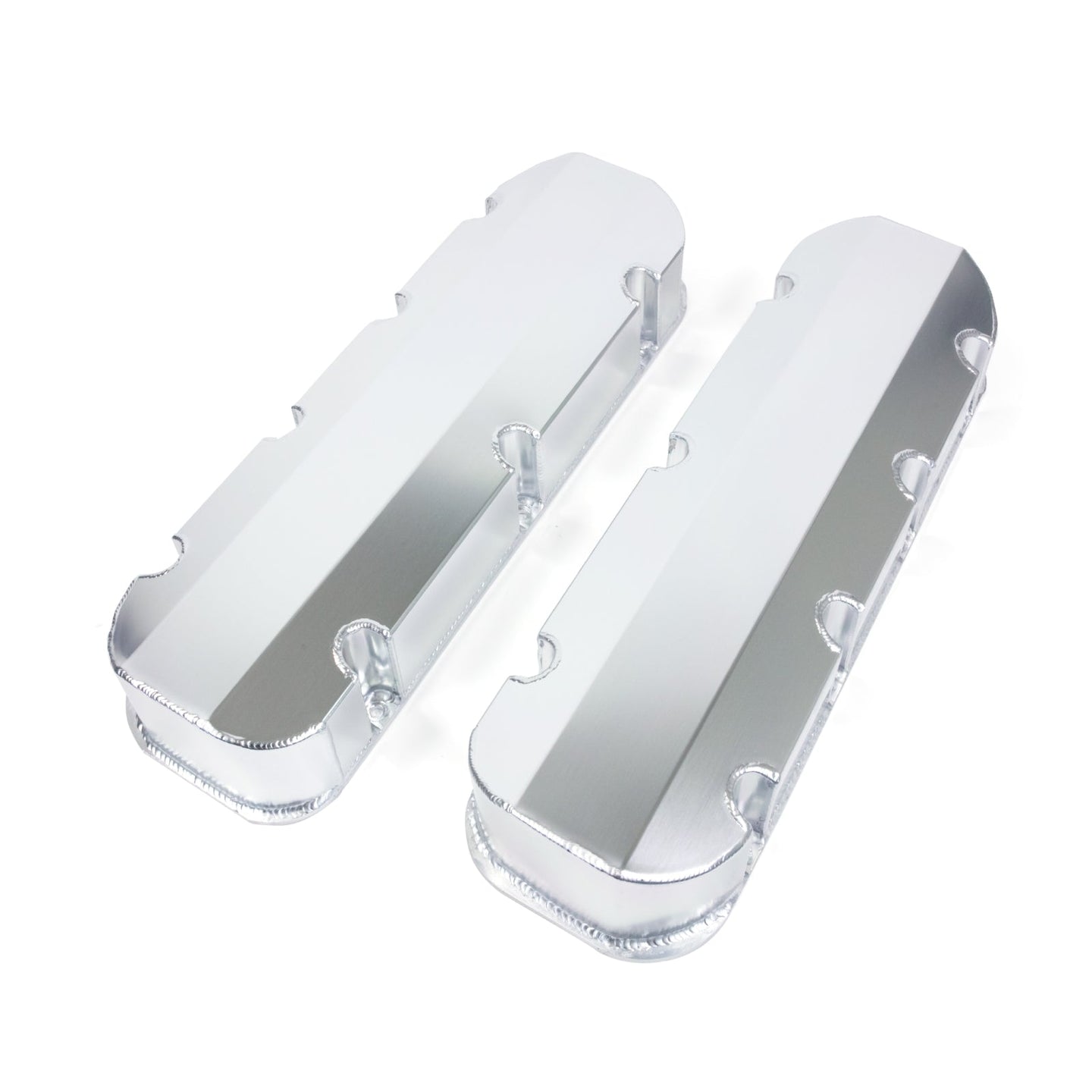 TSP Valve Covers; Fab. Alum.; Short Bolt Wthout Holes BBC; Clear Anodized Top Street Performance