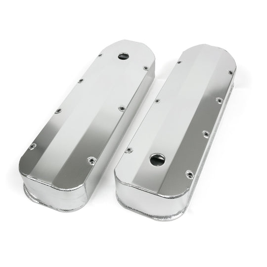 TSP Valve Covers; Fab. Alum.; Long Bolt With Holes BBC; Clear Anodized Top Street Performance