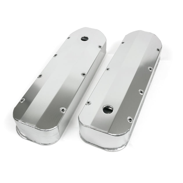 TSP Valve Covers; Fab. Alum.; Long Bolt With Holes BBC; Clear Anodized Top Street Performance
