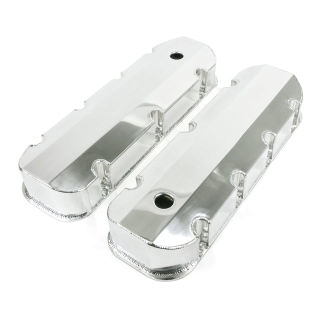 TSP Valve Covers; Fab. Alum.; Short Bolt With Holes BBC; Polished Top Street Performance