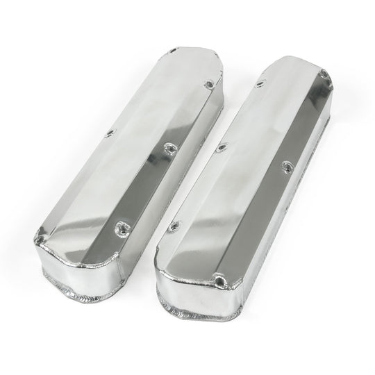 TSP Valve Covers; Fab. Alum.; Long Bolt Wthout Holes SBF; Polished Top Street Performance