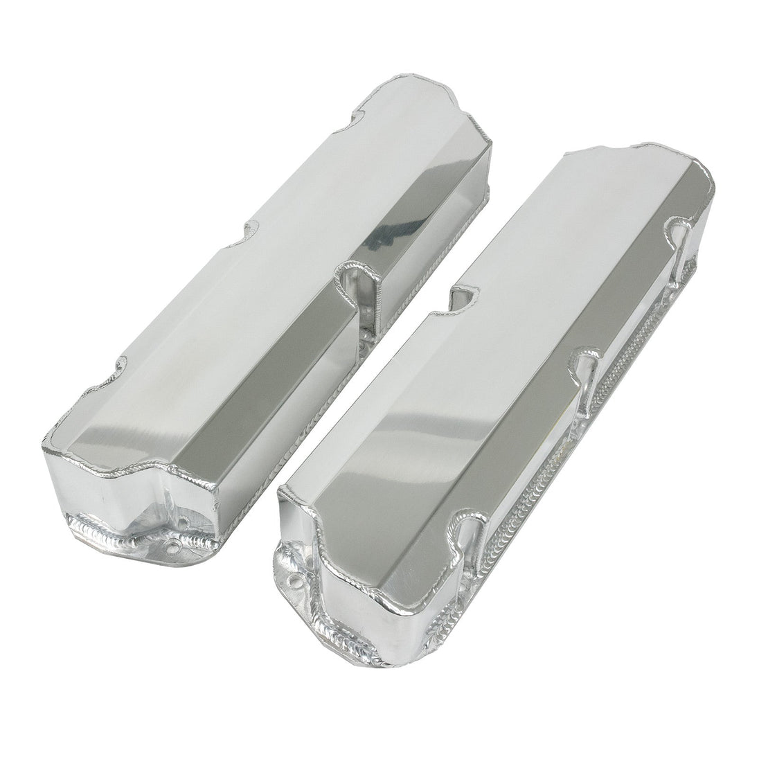 TSP Valve Covers; Fab. Alum.; Short Bolt Wthout Holes SBF; Clear Anodized Top Street Performance