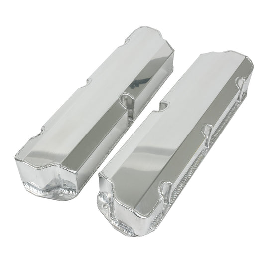 TSP Valve Covers; Fab. Alum.; Short Bolt Wthout Holes SBF; Clear Anodized Top Street Performance