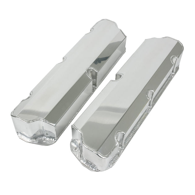 TSP Valve Covers; Fab. Alum.; Short Bolt Wthout Holes SBF; Clear Anodized Top Street Performance