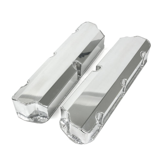 TSP Valve Covers; Fab. Alum.; Short Bolt Wthout Holes SBF; Polished Top Street Performance