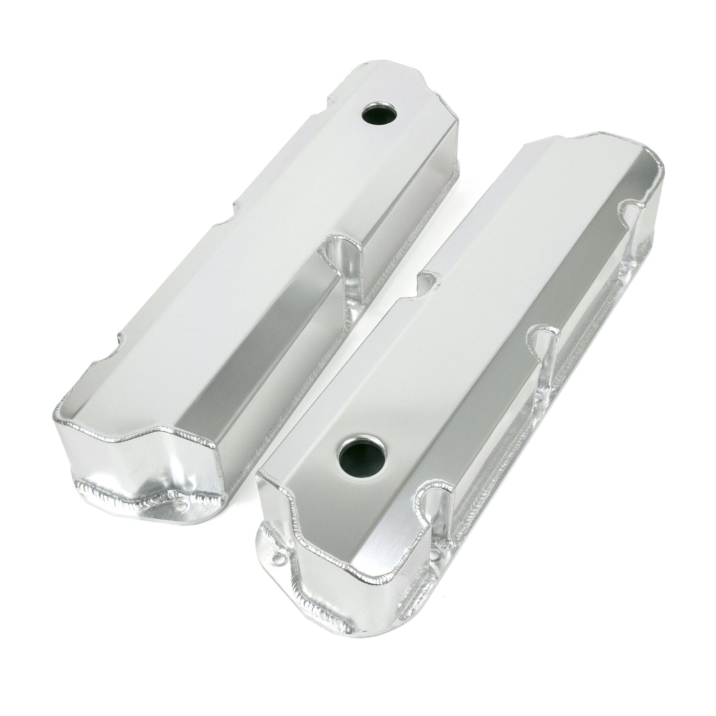 TSP Valve Covers; Fab. Alum.; Short Bolt With Holes SBF; Clear Anodized Top Street Performance