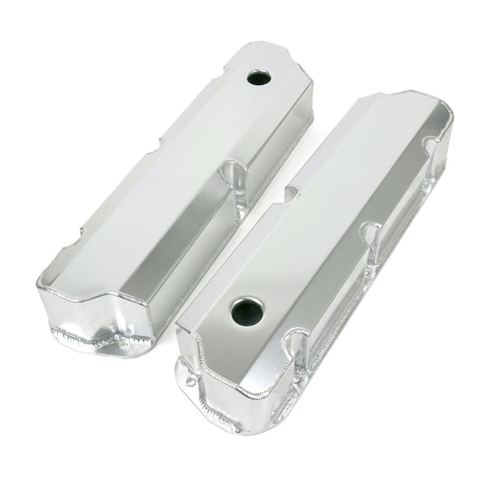TSP Valve Covers; Fab. Alum.; Short Bolt With Holes SBF; Clear Anodized Top Street Performance
