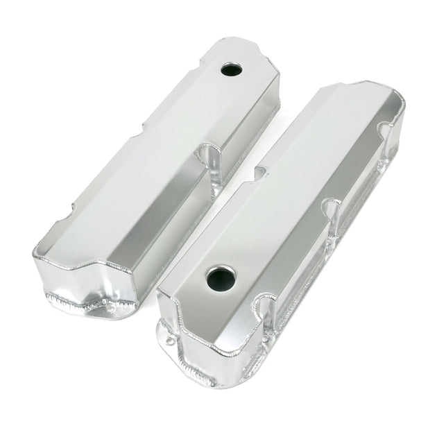TSP Valve Covers; Fab. Alum.; Short Bolt With Holes SBF; Clear Anodized Top Street Performance
