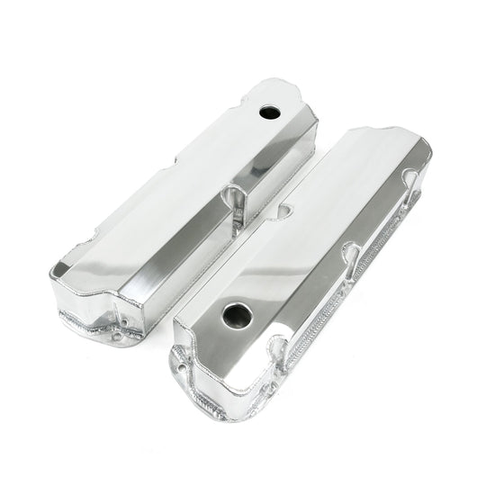 TSP Valve Covers; Fab. Alum.; Short Bolt With Holes SBF; Polished Top Street Performance