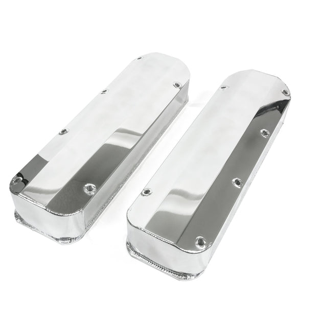 TSP Valve Covers; Fab. Alum.; Long Bolt Wthout Holes BBF; Polished Top Street Performance