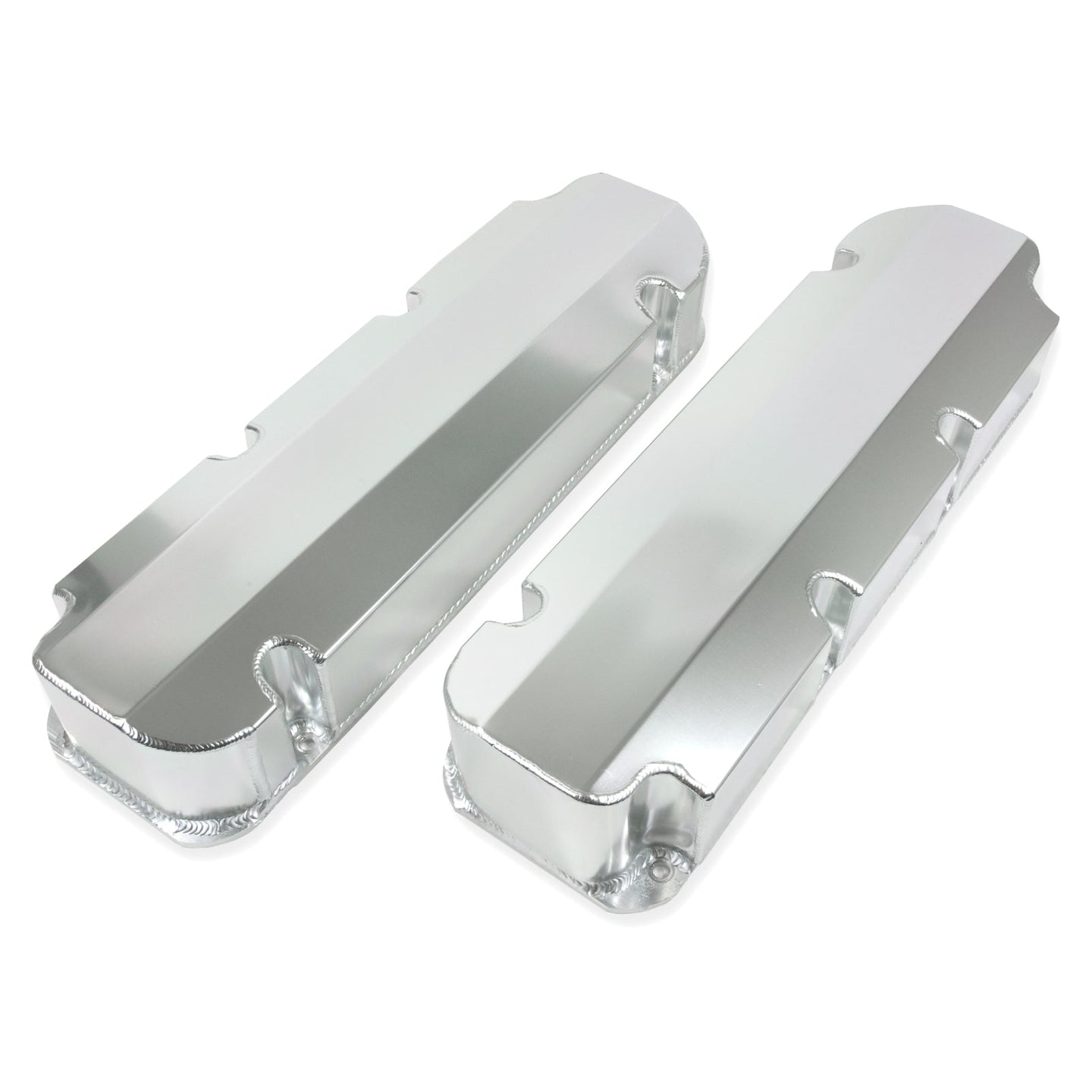 TSP Valve Covers; Fab. Alum.; Short Bolt Wthout Holes BBF; Clear Anodized Top Street Performance