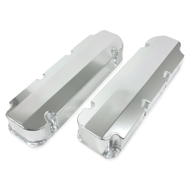TSP Valve Covers; Fab. Alum.; Short Bolt Wthout Holes BBF; Clear Anodized Top Street Performance