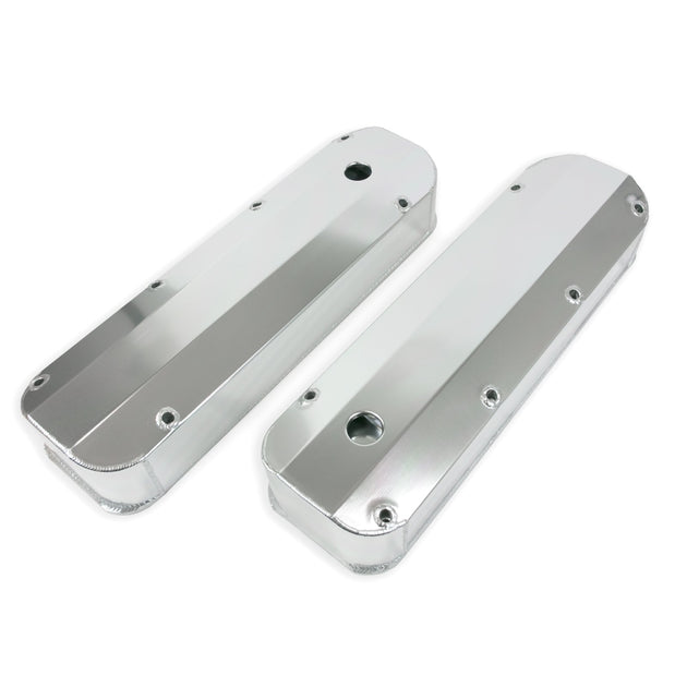 TSP Valve Covers; Fab. Alum.; Long Bolt With Holes BBF; Clear Anodized Top Street Performance