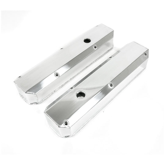 TSP Valve Covers; Fab. Alum.; Long Bolt With Holes Chrysler SB; Polished Top Street Performance