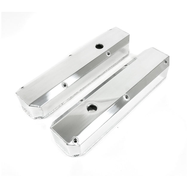 TSP Valve Covers; Fab. Alum.; Long Bolt With Holes Chrysler SB; Polished Top Street Performance