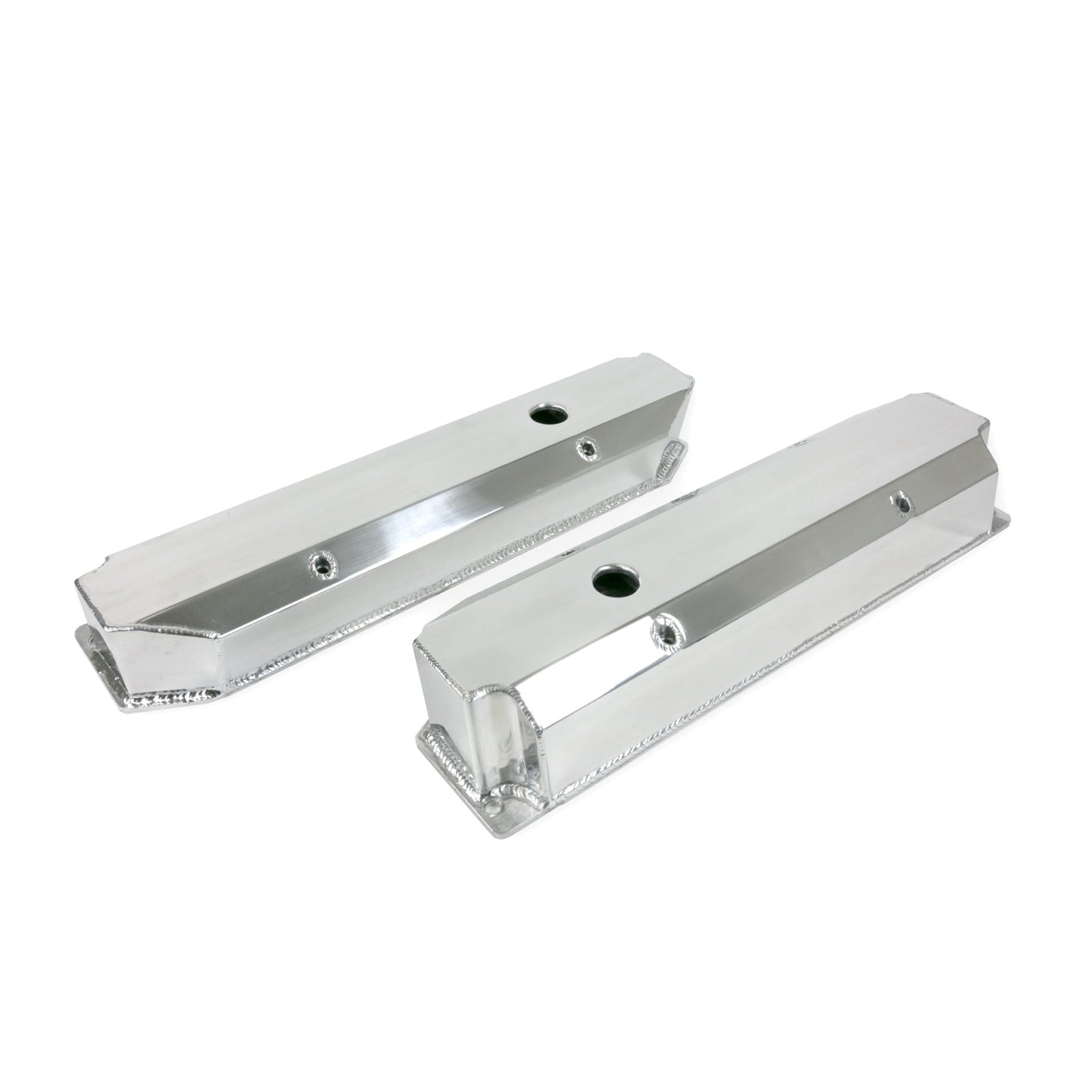 TSP Valve Covers; Fab. Alum.; Long Bolt With Holes Chrysler BB; Polished Top Street Performance