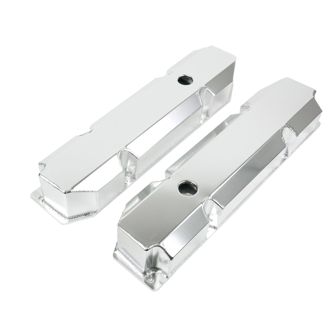 TSP Valve Covers; Fab. Alum.; Short Bolt With Holes Chrysler BB; Clear Anodized Top Street Performance