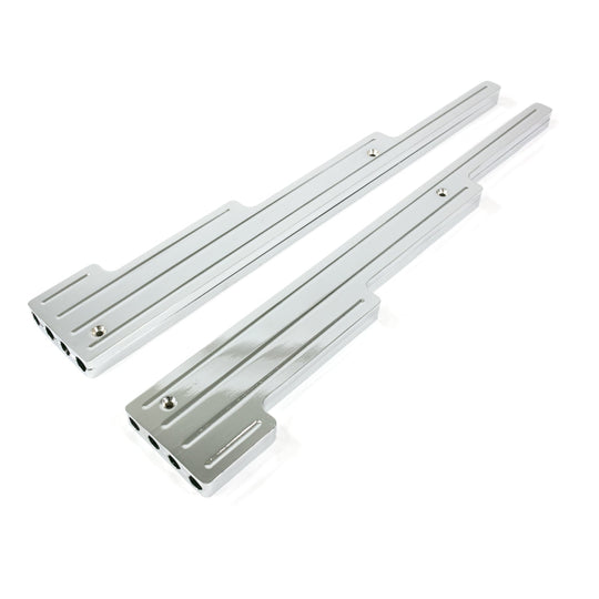 TSP Wire Looms; 9mm Ball Milled Aluminum Perimeter Bolt Valve Covers; Chrome Top Street Performance