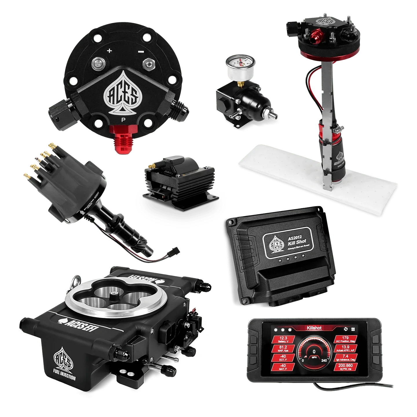 Killshot 4-bbl EFI Master Kits (Black) Aces EFI B2B