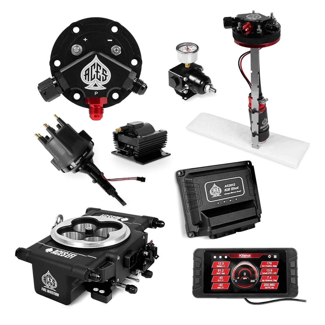 Killshot 4-bbl EFI Master Kits (Black) Aces EFI B2B