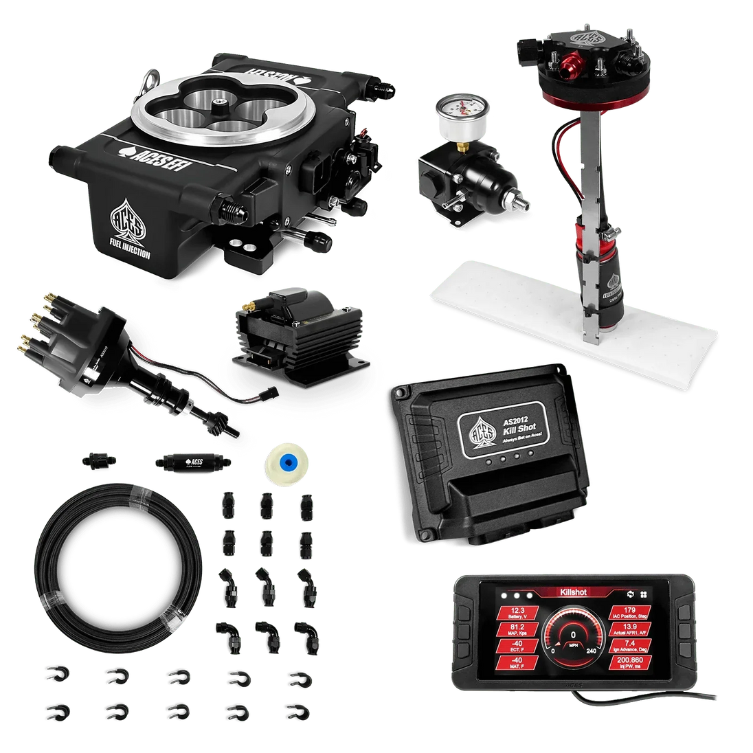 Killshot 4-bbl EFI Master Kits (Black) Aces EFI B2B