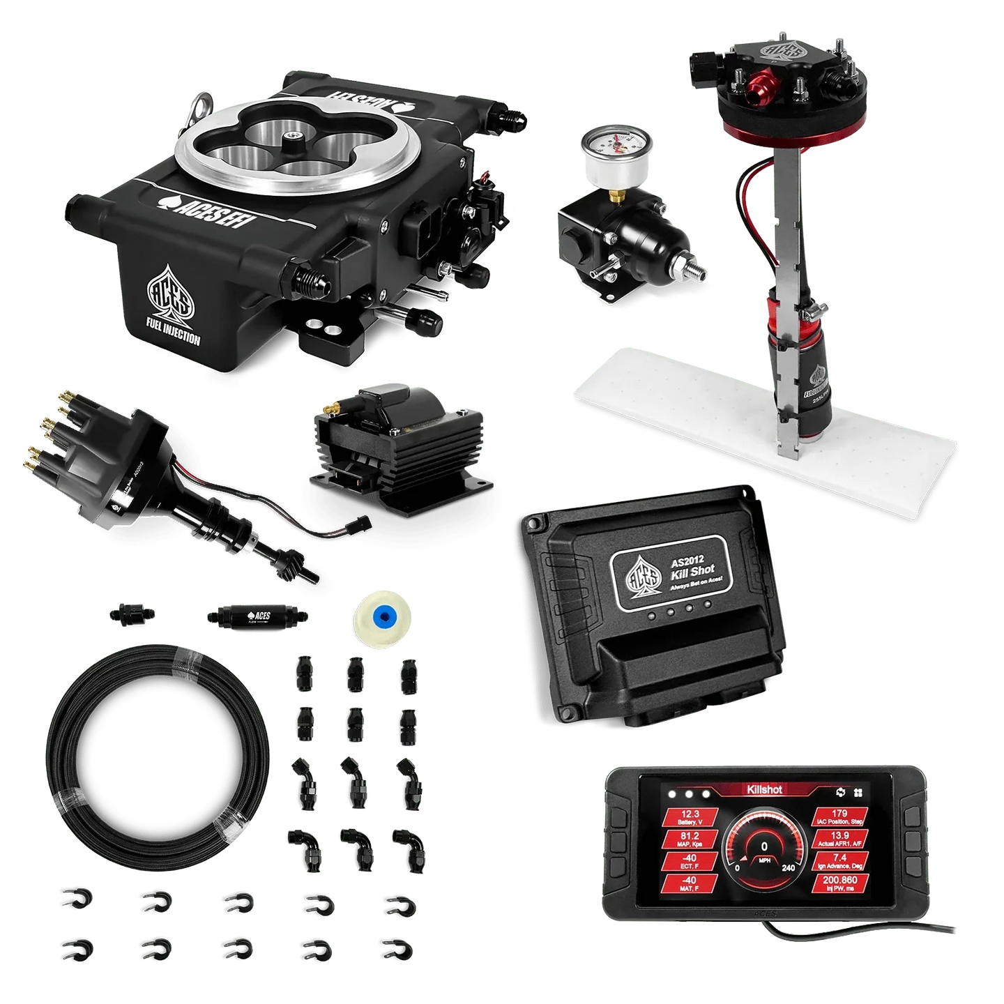 Killshot 4-bbl EFI Master Kits (Black) Aces EFI B2B