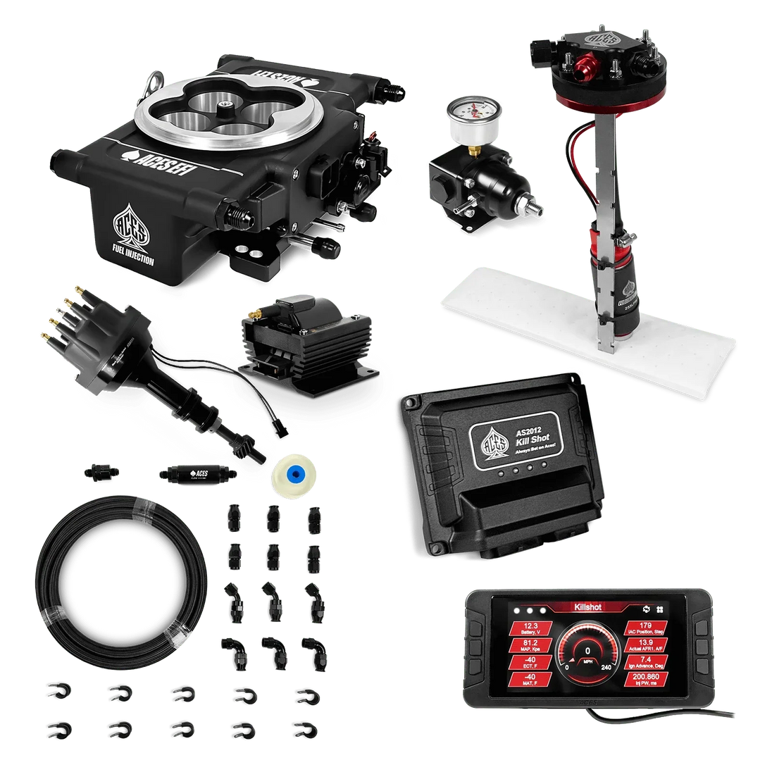 Killshot 4-bbl EFI Master Kits (Black) Aces EFI B2B