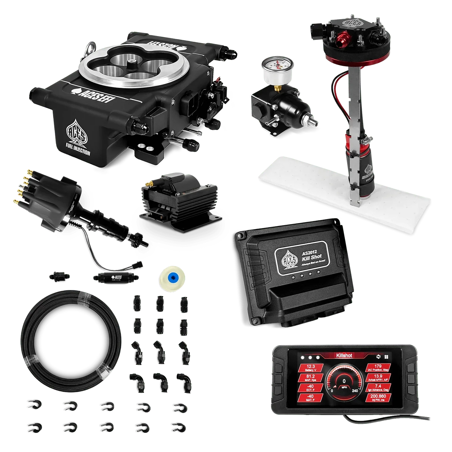 Killshot 4-bbl EFI Master Kits (Black) Aces EFI B2B