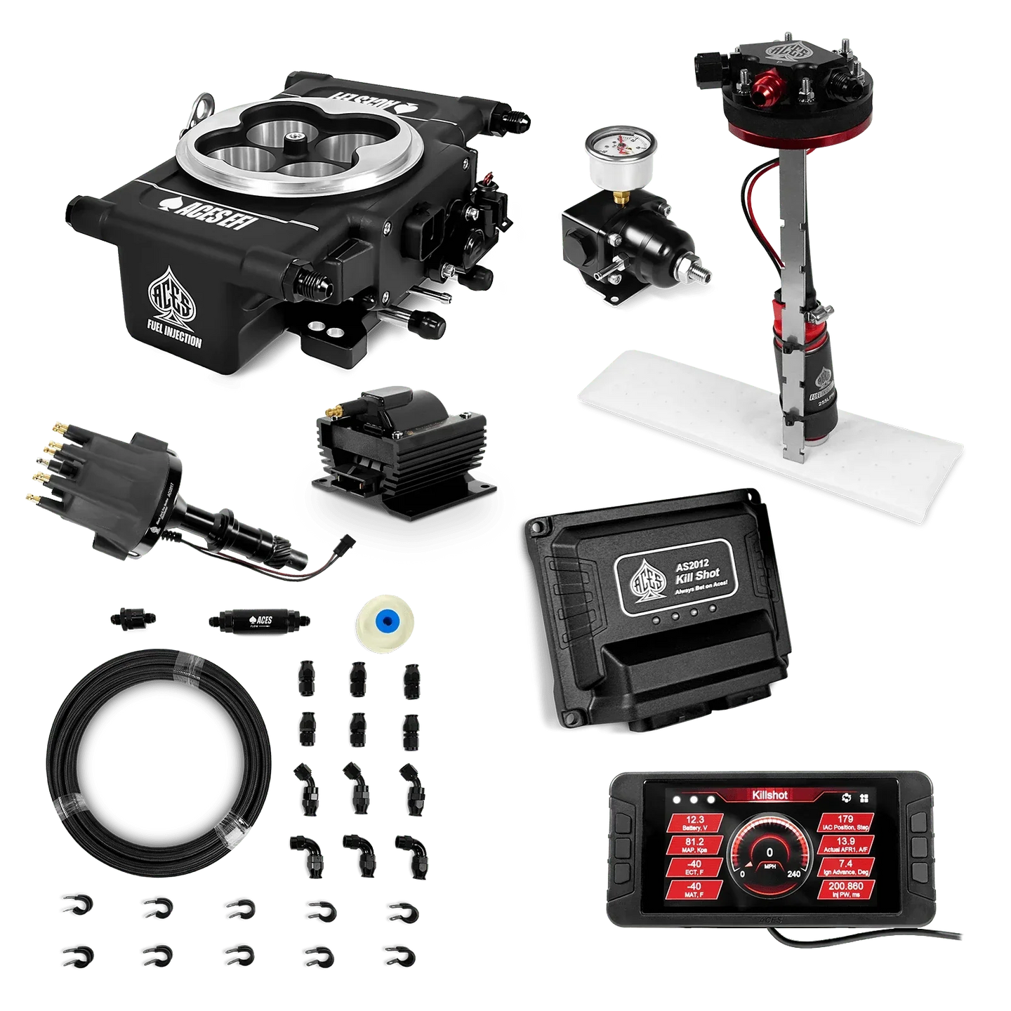 Killshot 4-bbl EFI Master Kits (Black) Aces EFI B2B