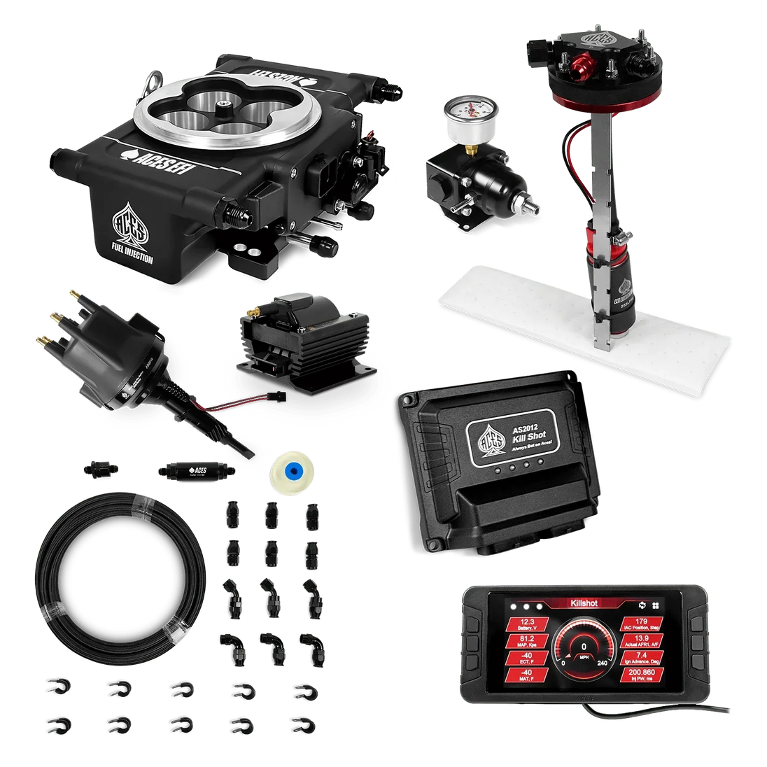 Killshot 4-bbl EFI Master Kits (Black) Aces EFI B2B