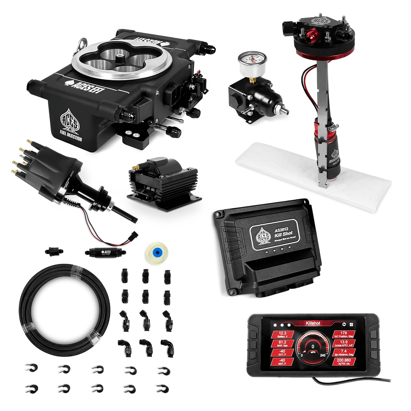 Killshot 4-bbl EFI Master Kits (Black) Aces EFI B2B