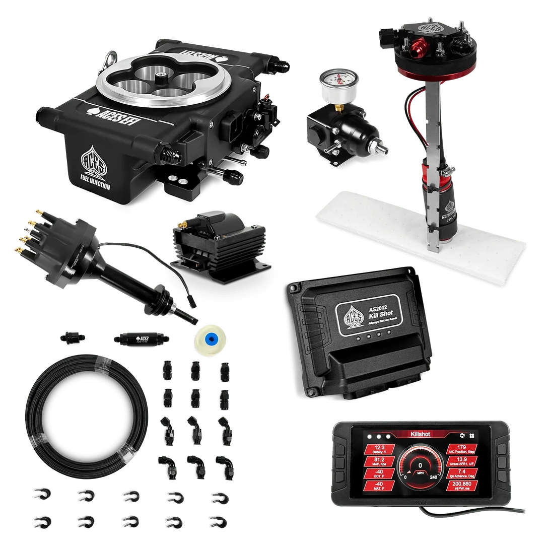 Killshot 4-bbl EFI Master Kits (Black) Aces EFI B2B