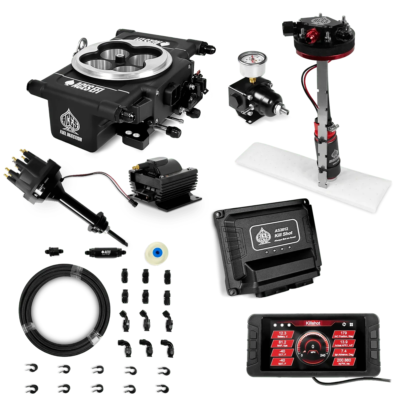Killshot 4-bbl EFI Master Kits (Black) Aces EFI B2B