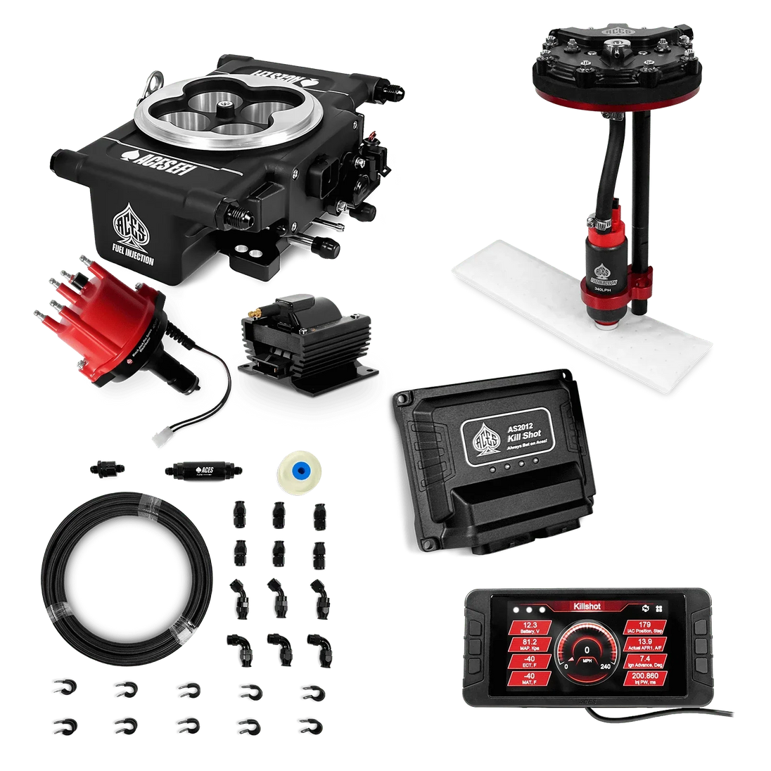 Killshot 4-bbl EFI Master Kits (Black) Aces EFI B2B