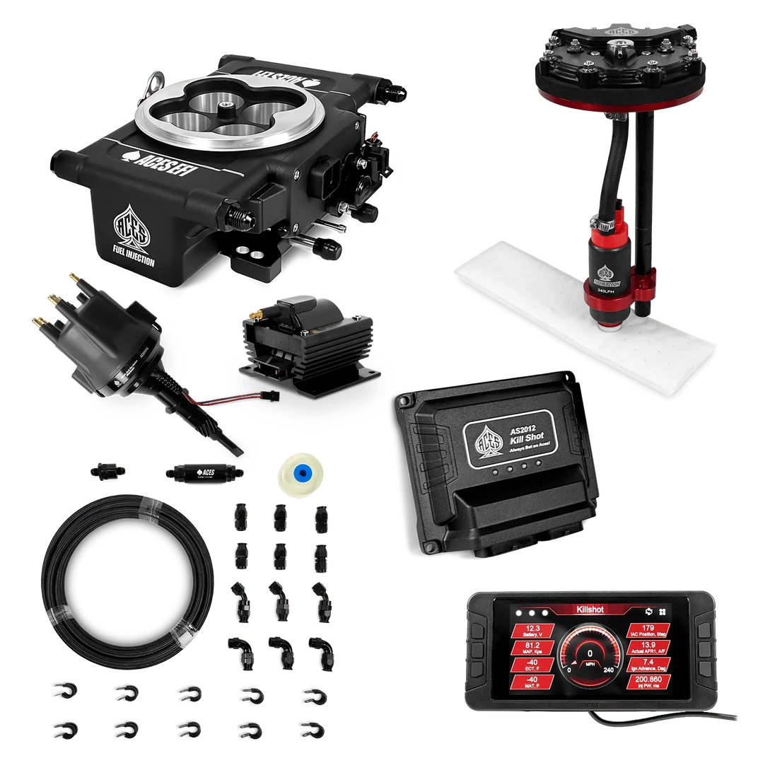 Killshot 4-bbl EFI Master Kits (Black) Aces EFI B2B