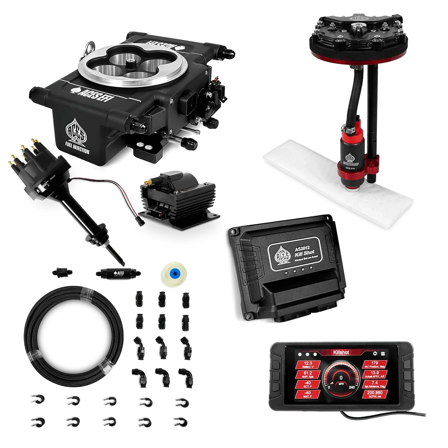 Killshot 4-bbl EFI Master Kits (Black) Aces EFI B2B