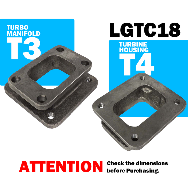 T3 for T4 cast iron flange turbocharger/turbo manifold adapter/conversion SPA TURBO USA