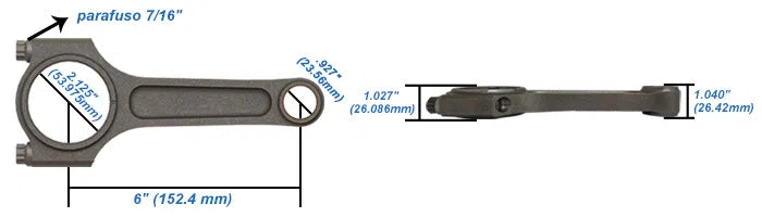 Chevy II 2.5L / 4 CYLINDERS 6" x .927 / 152.4mm x 23.56mm high performance basic connecting rod set SPA TURBO USA