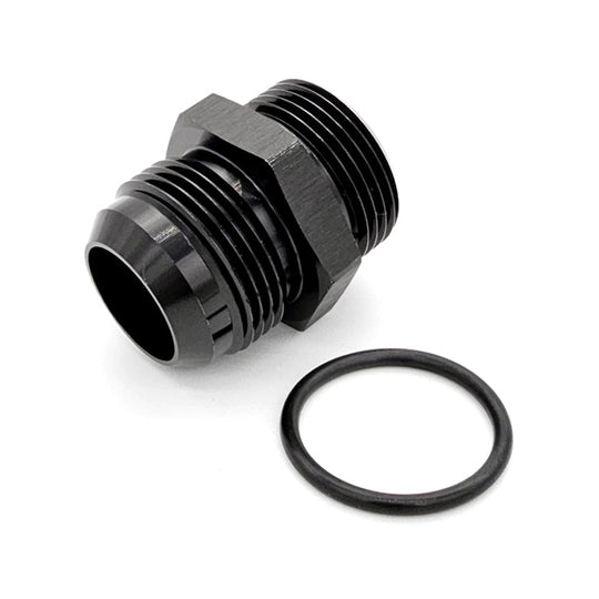 -4AN Male AN Flare to -4AN Male ORB Straight Adapter, Black Hard Anodized Ace Race Parts