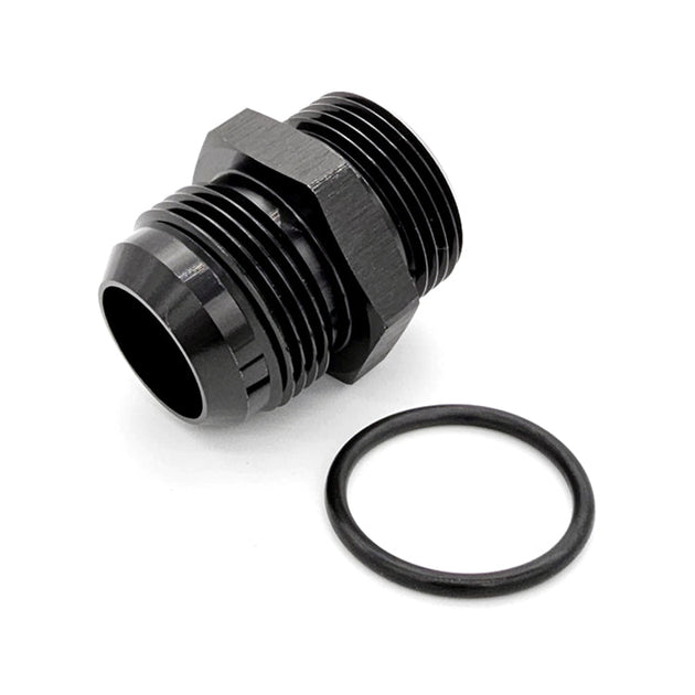 -12AN Male AN Flare to -16AN Male ORB Straight Adapter, Black Hard Anodized Ace Race Parts