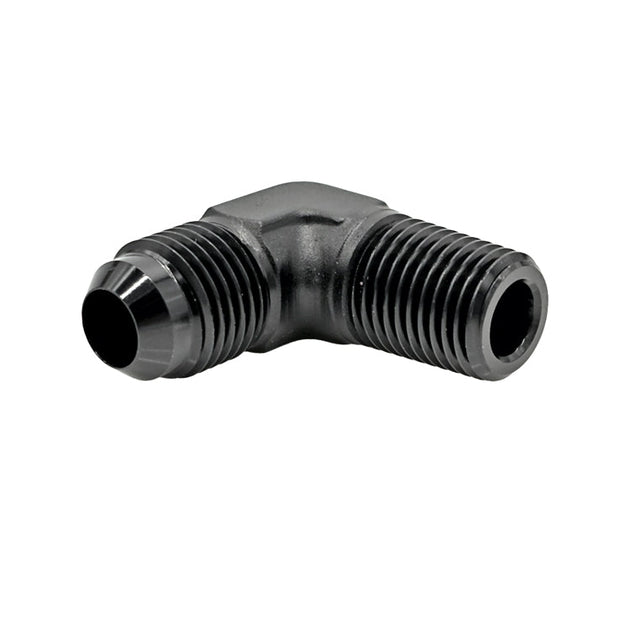 -10AN Male AN Flare to 1/2" Male NPT 90° Adapter, Black Hard Anodized Ace Race Parts