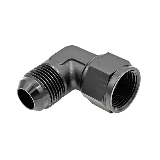 -10AN Female AN to -10AN Male AN Flare 90° Adapter, Black Hard Anodized Ace Race Parts