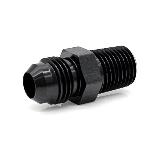 -6AN Male AN Flare to 1/2" Male NPT Straight Adapter, Black Hard Anodized Ace Race Parts