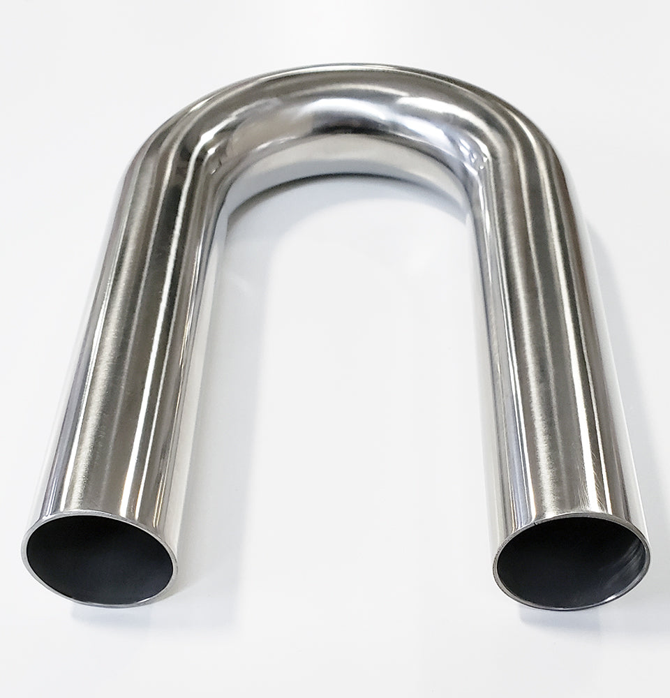 2.500" OD 16ga 180° Mandrel Bend - Polished OD - 6061 Aluminum - (3.750" CLR / 6.000" Legs) Ace Race Parts