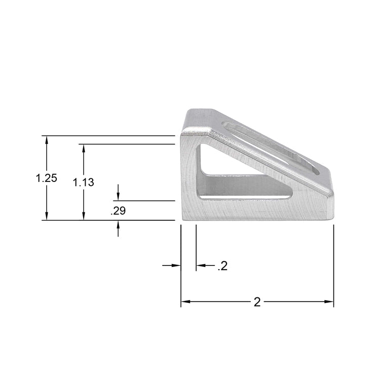 Weld On Mounting Bracket - 2" x 1.25" - Set of 2 - 6061 Aluminum Ace Race Parts