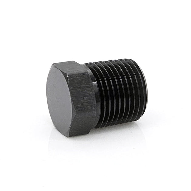 1" Male NPT Hex Plug, 6061 Aluminum, Black Hard Anodized Ace Race Parts